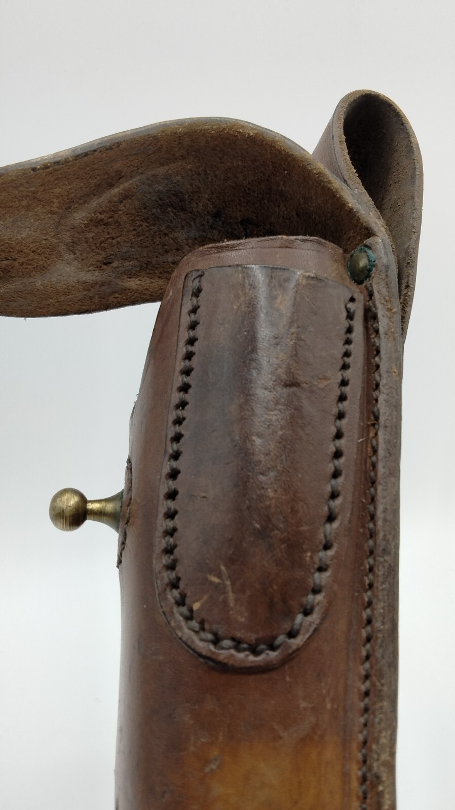 Vintage German? Custom Hand Made Leather Belt Pouch Tool Holder With Button Stud