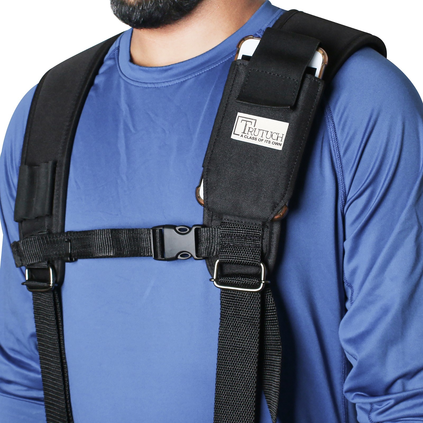 Trutuch Black Nylon Work Suspender With Pockets, Stronghold Suspension System