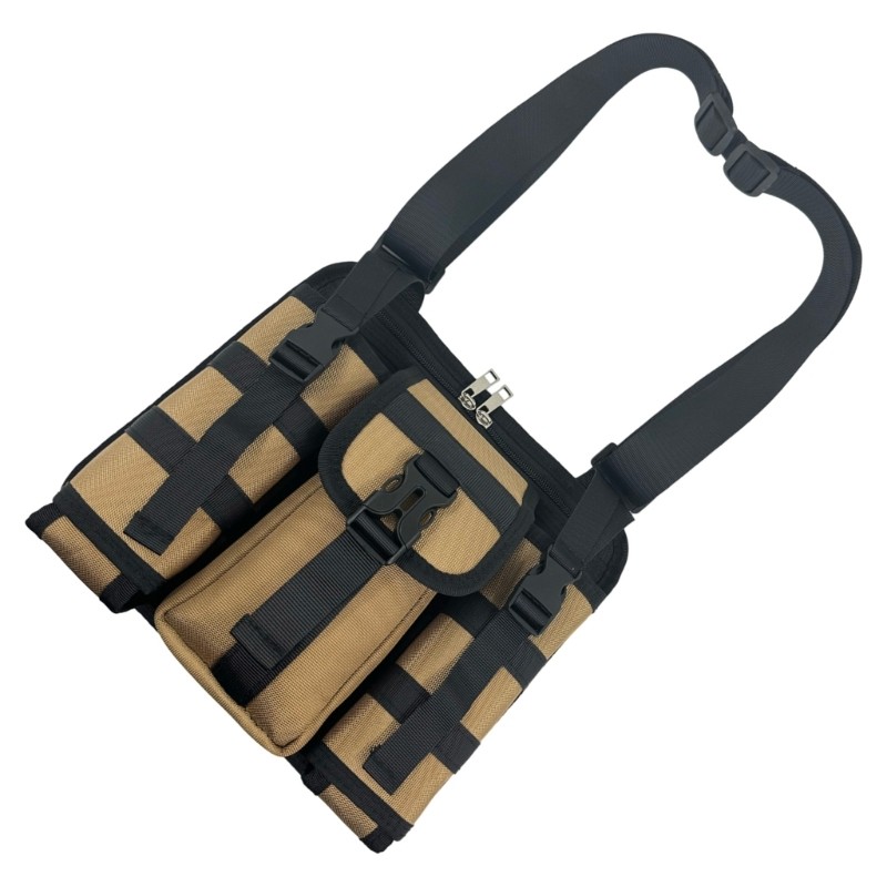 Tacticals Chest Bag Tool Storage Bag with Water Bottle Holder Crossbody Bag