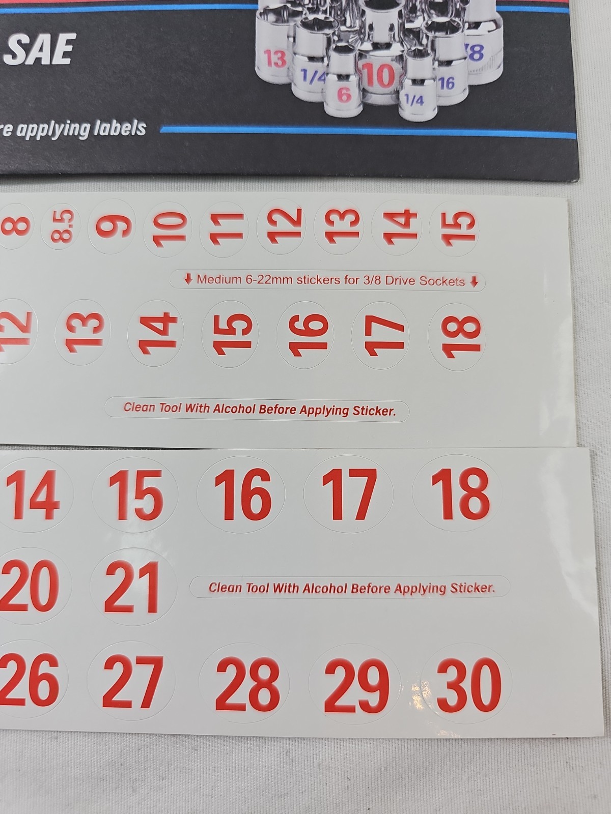 NEW! Socket Labels for SAE and METRIC – Label your socket sets!