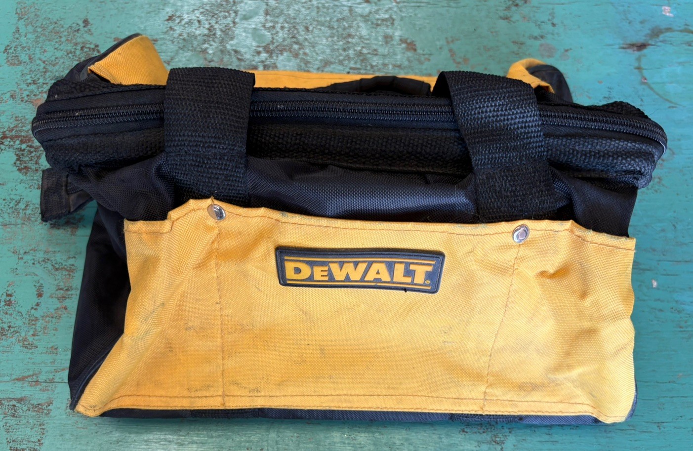 DEWALT 13 in Mini Heavy Duty Contractor Tool Bag Yellow Black