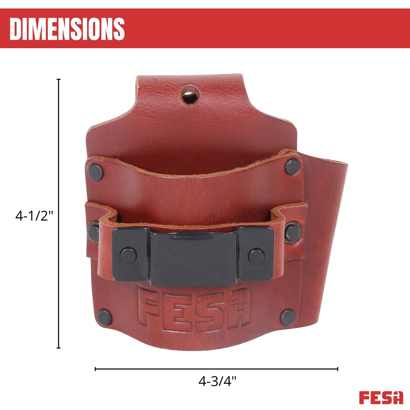 Leather Tape Measure Holder – Tape or Drill Holder for Tool Belt with Steel C…