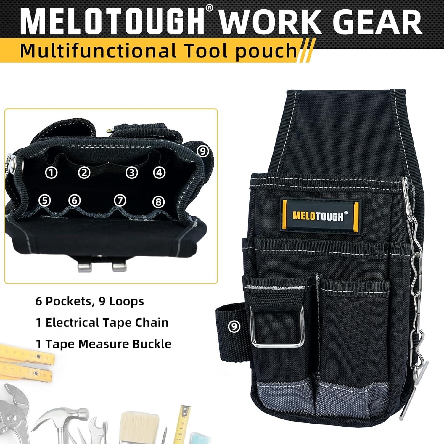 Bolsa para Electricista Organizador Bolsa de Herramientas con Múltiples Bolsillo