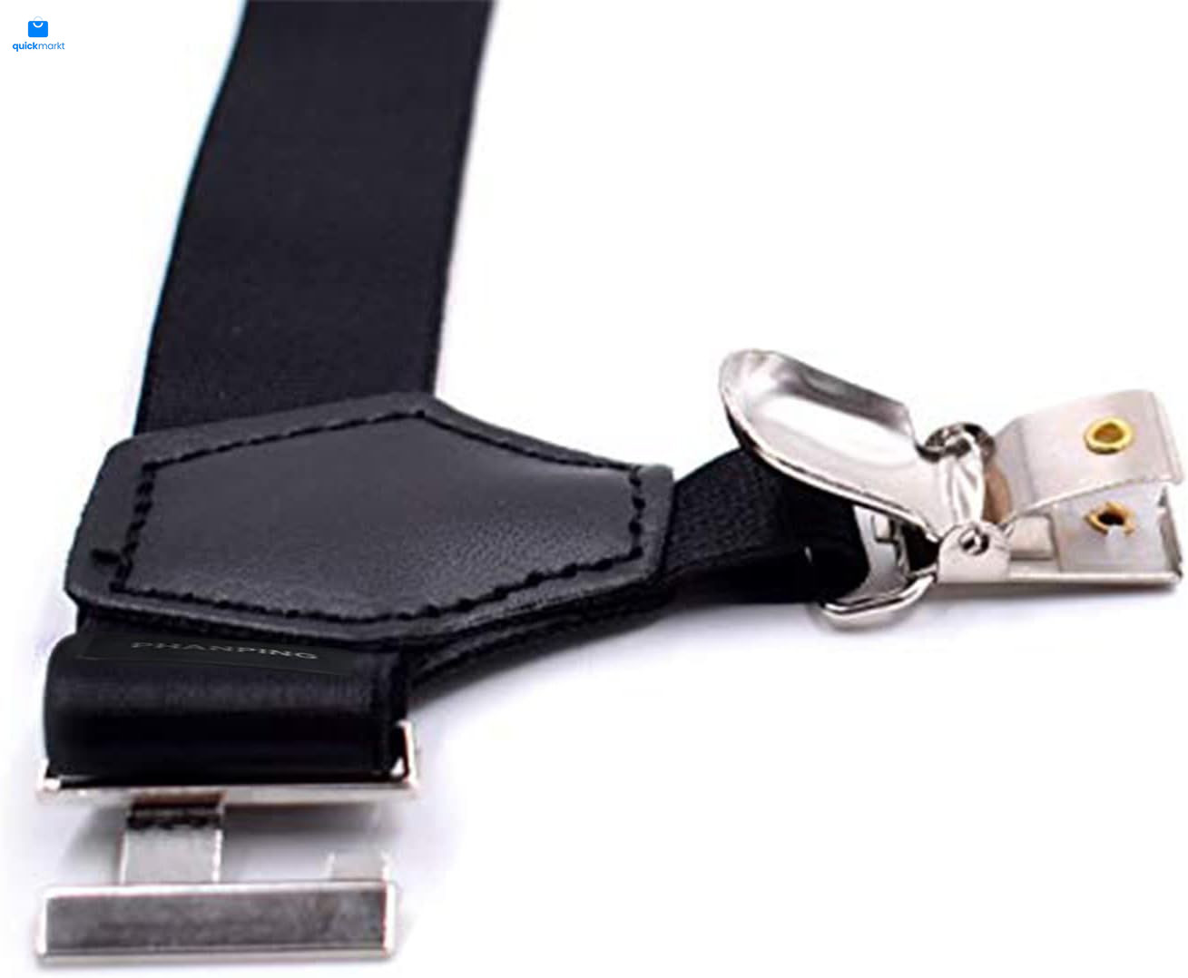 Mens Sock Garters Belt Adjustable 2-pack Sturdy Clip One pair, Black Pair