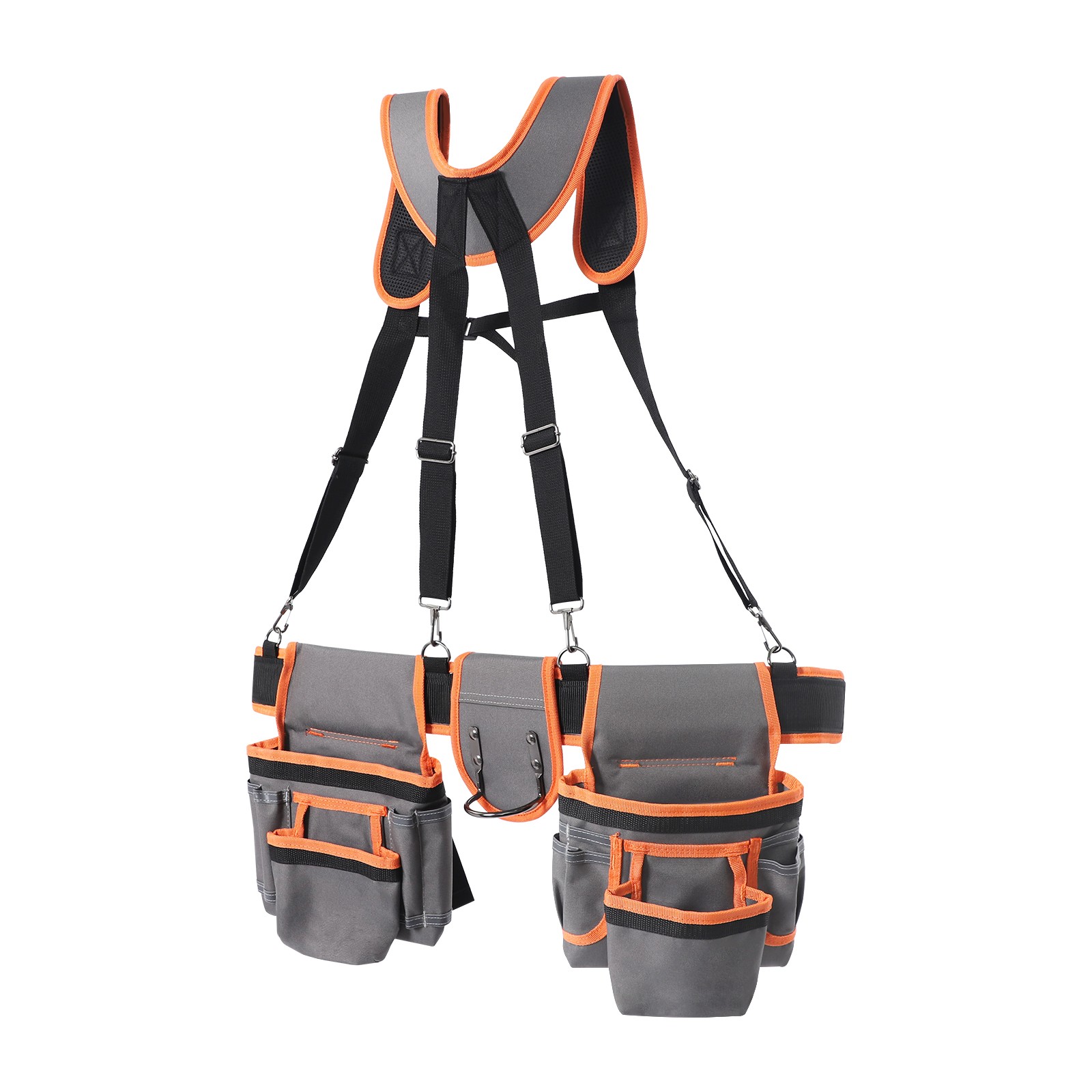 Heavy Duty Tool Belt Pouch with Suspenders Multifunctional Electrician Tool Bag