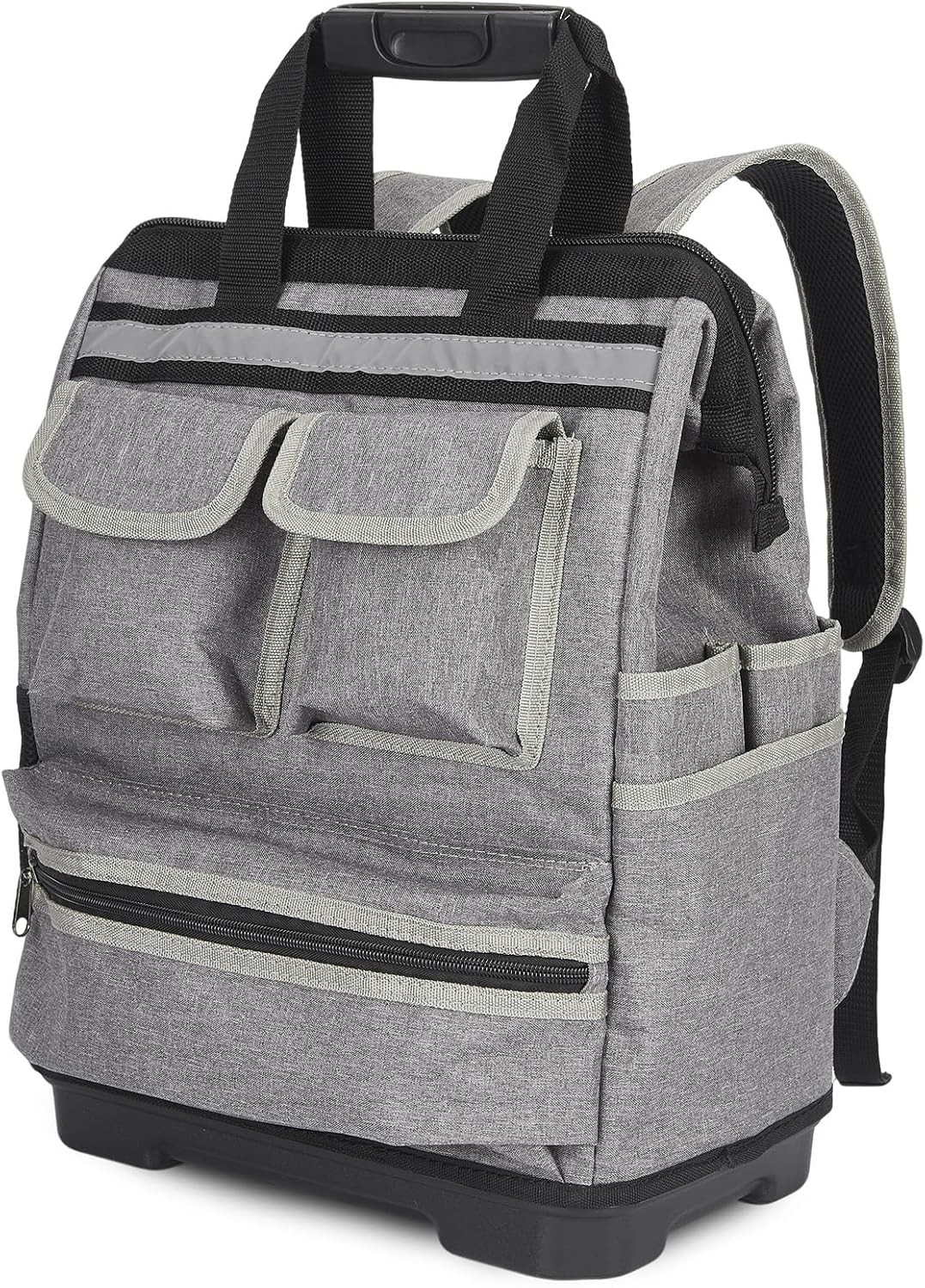 17in Heavy Duty Tool Backpack Waterproof Oxford Contractor Bag Reinforced Base
