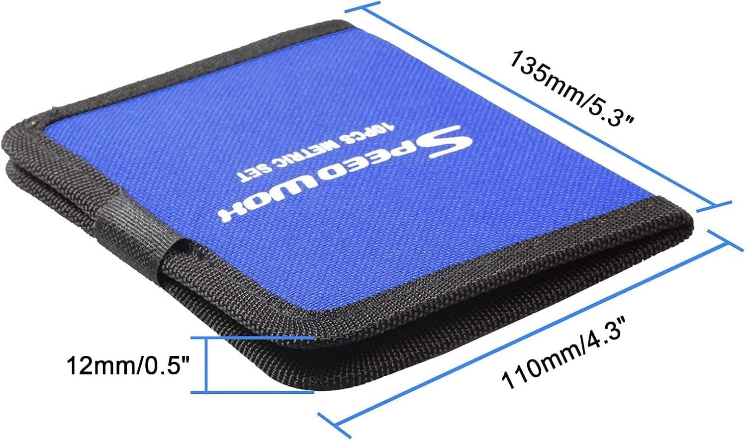 Durable 600D Polyester Mini Wrench Storage Bag with Protective Flap – Blue