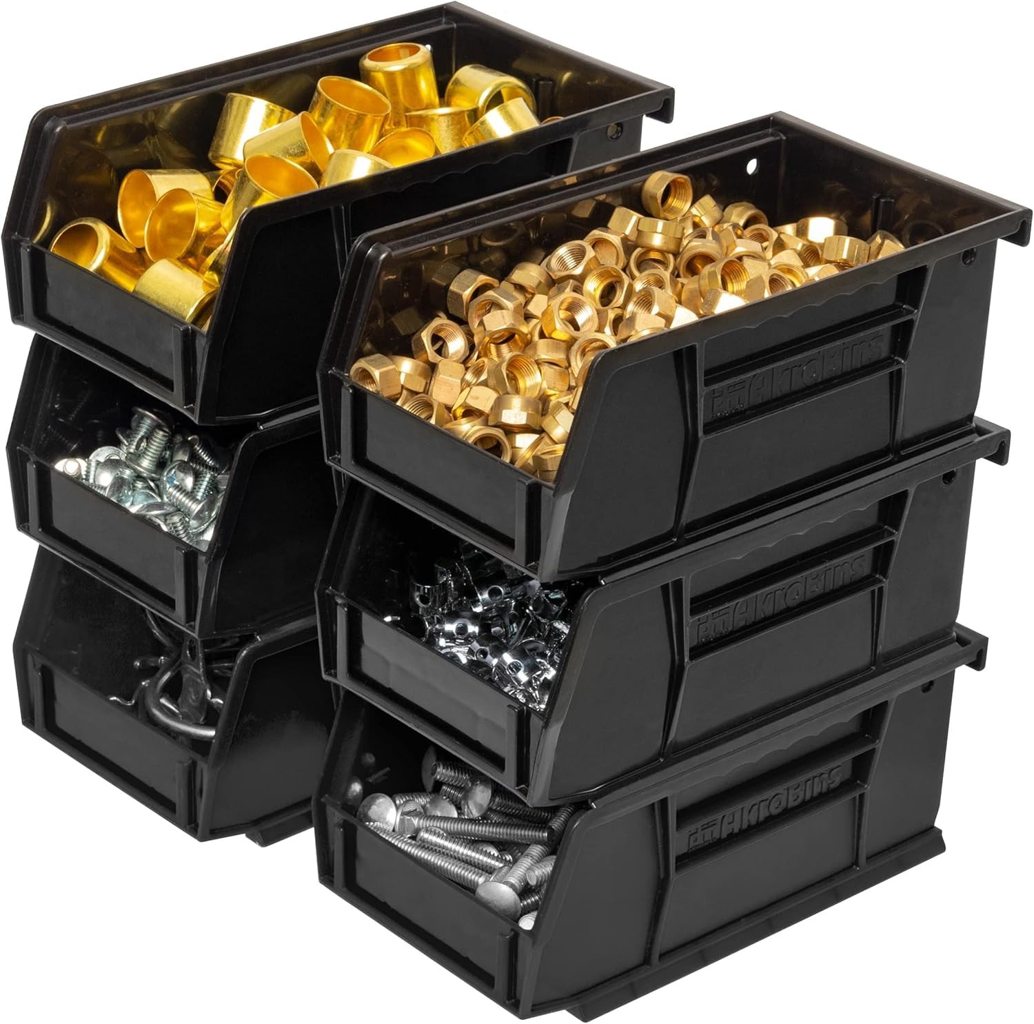 Akro-Mils 30220 AkroBins Plastic Storage Bins, Space-Saving Stackable Bins for