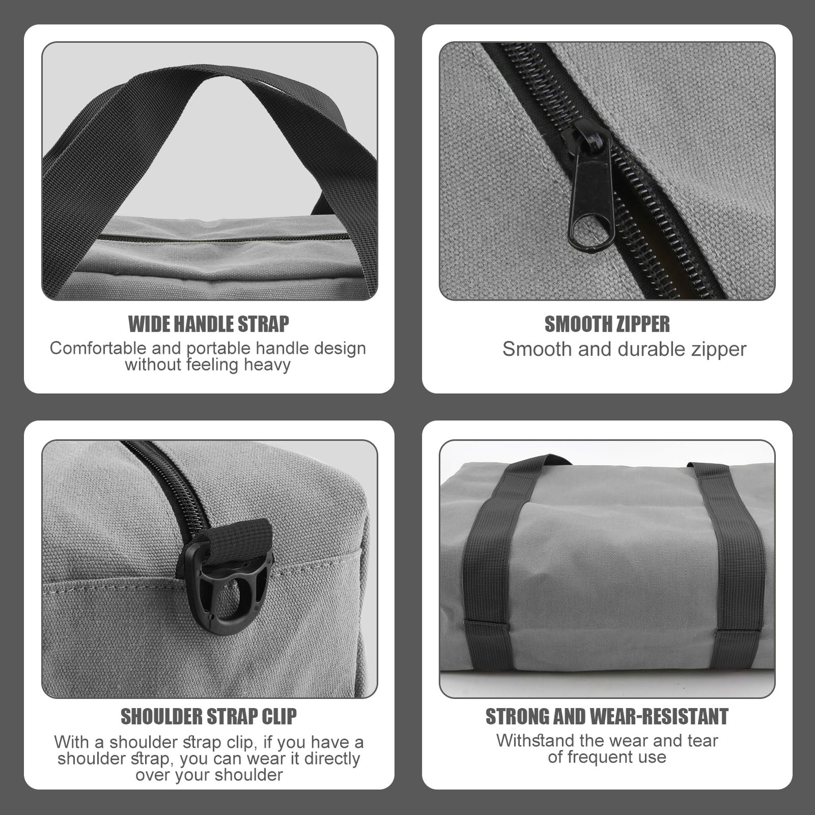 Small Tool Bag,Close Top Wide Mouth Tool Organizer Bag,Large Capacity Tool Ba…