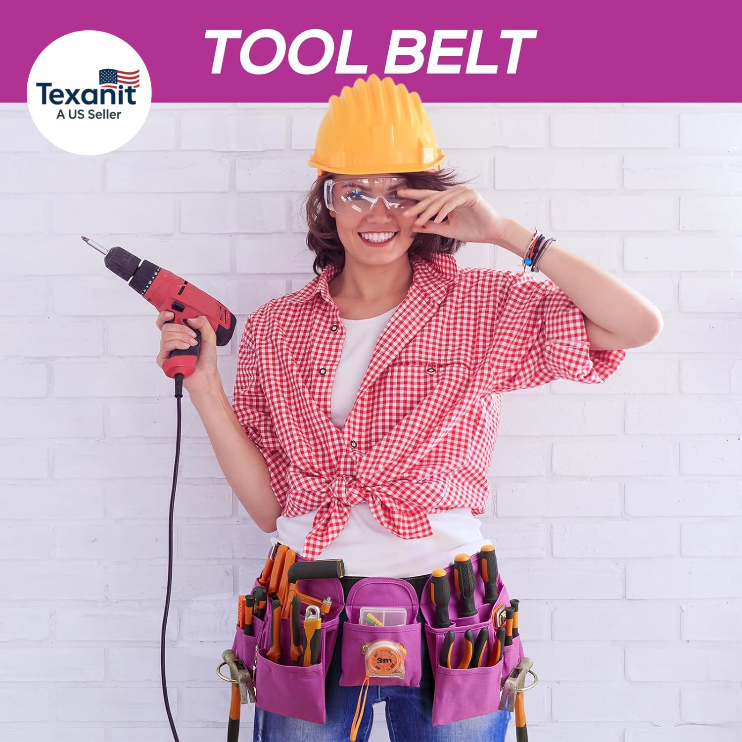19 Pocket Tool Belts – Gardening Belt with Quick Release Buckle,Adjustable Utili