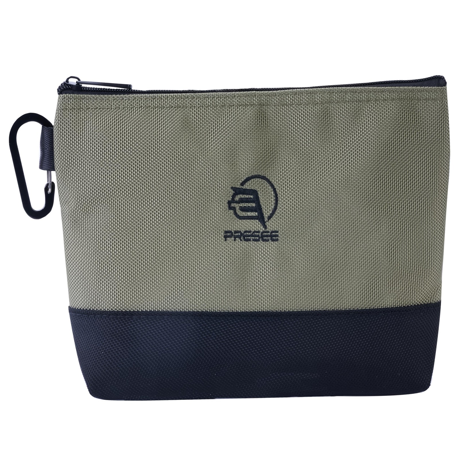 10.5 Inch Green Small Tool Pouch Zipper Bag Organizer 1680D Nylon Carabiner