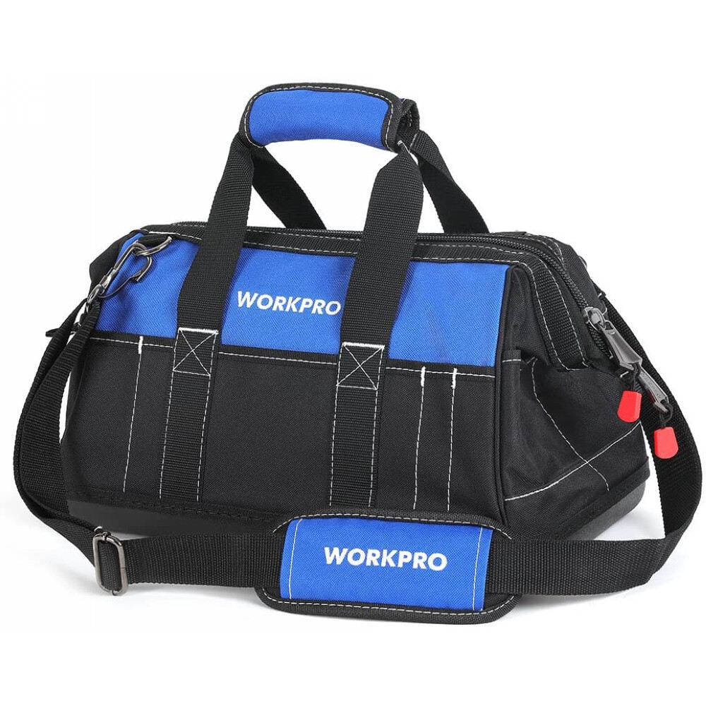 WORKPRO 16»/18″ Durable Tool Bag Wide Mouth Waterproof Heavy Duty Tool Storage
