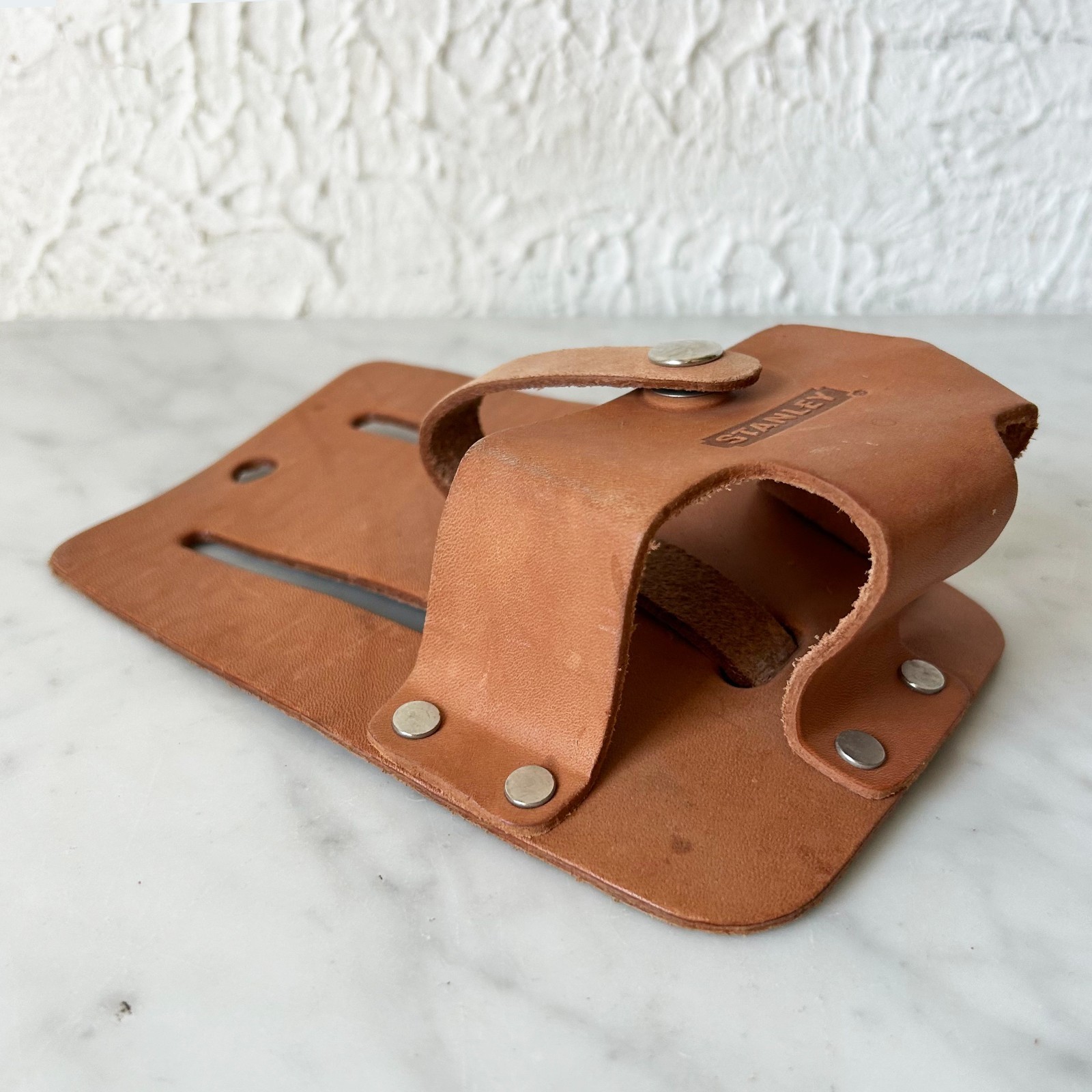 Stanley Leather Measuring Tape Holder Tool Belt Holster Only-Vintage