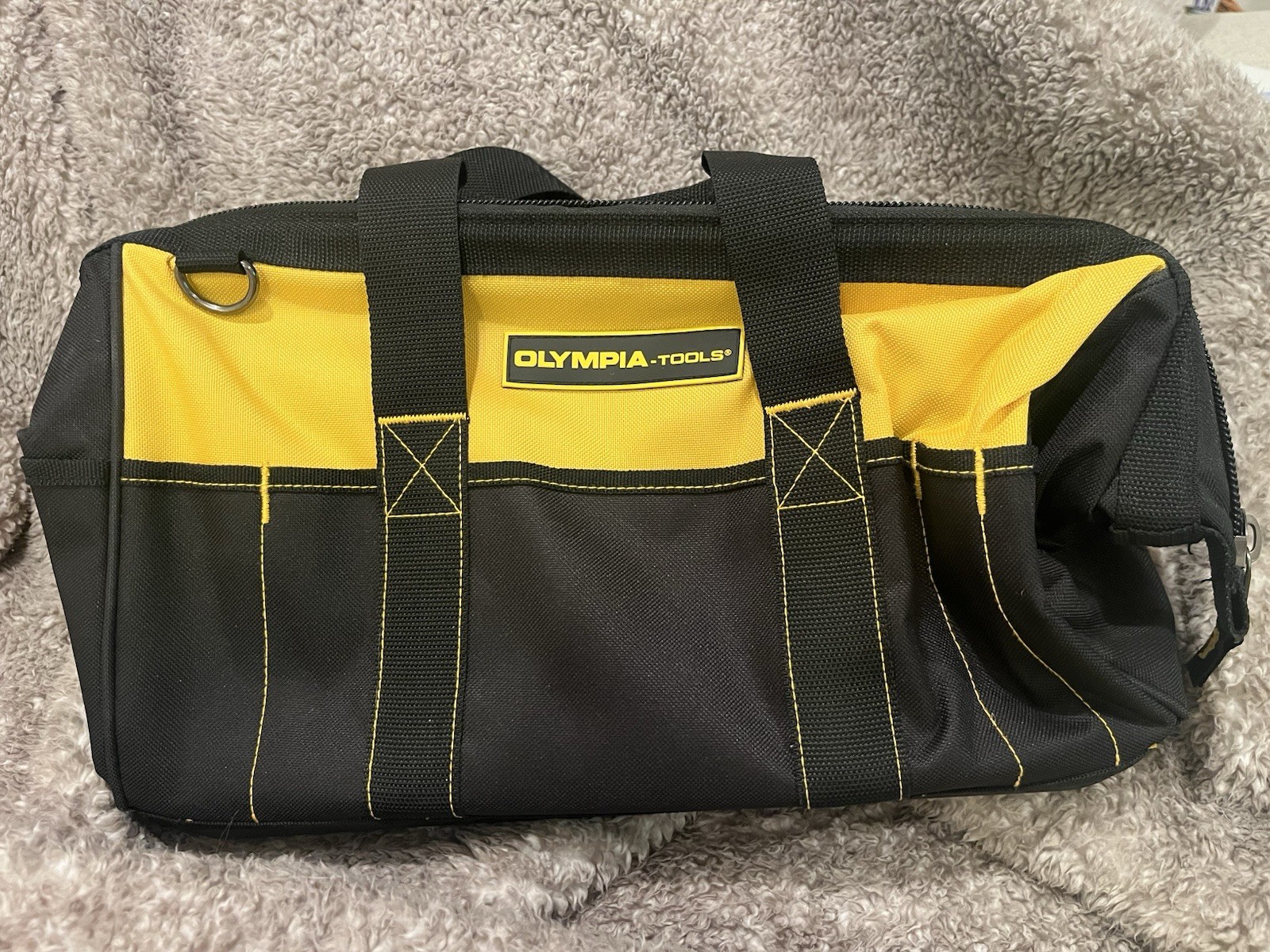 Olympia Tools 18-Inch Heavy Duty Tool Bag w/ Hard Plastic Bottom Yellow/Black