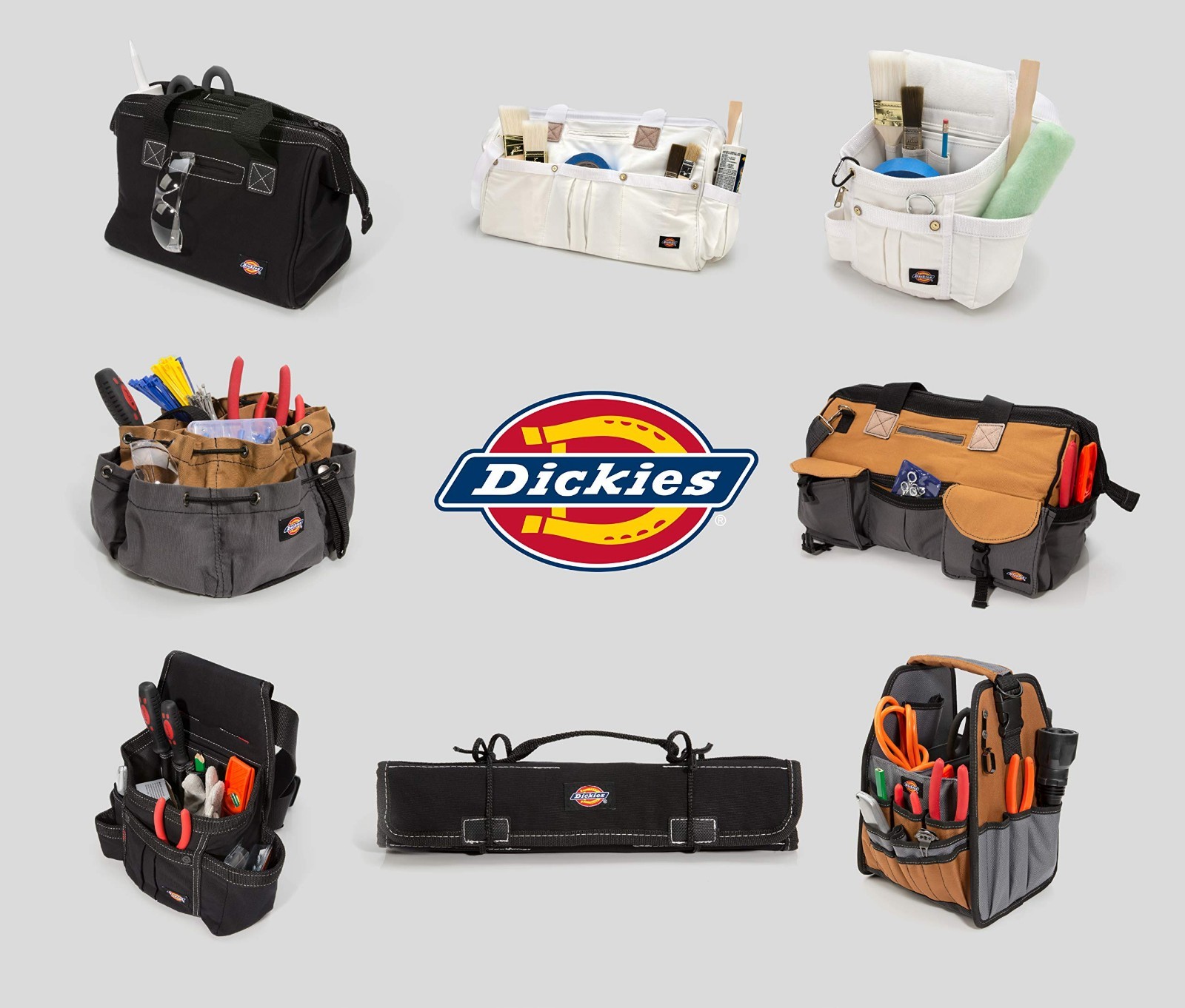 Adjustable 8-Pocket Tool Belt Utility Pouch, Durable Canvas, Puncture-Resistant,