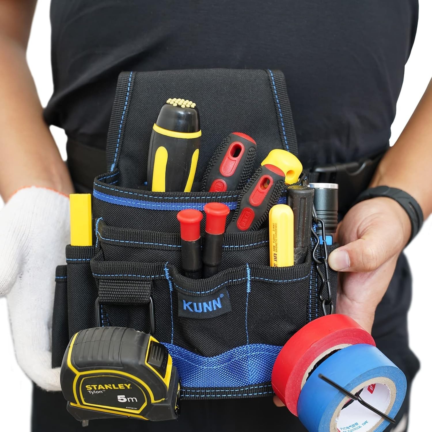 Durable Electrician Tool Belt Clip Pouch 13 Pockets
