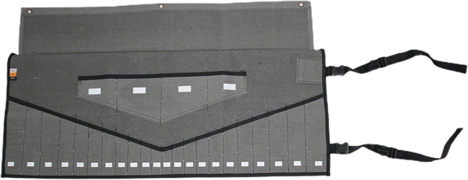 Heavy-Duty 26-Pocket Wrench Tool Roll Organizer, Cotton Duck Canvas Roll-Up T…