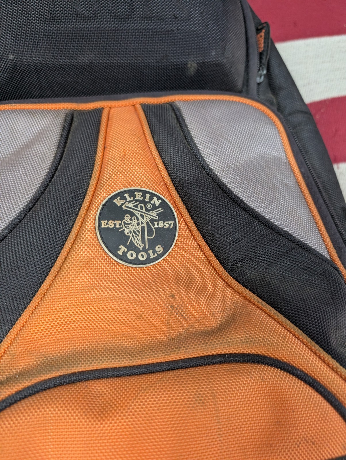 Klein Tools Tradesman Pro Orange/Black Electrician Tool Bag Backpack