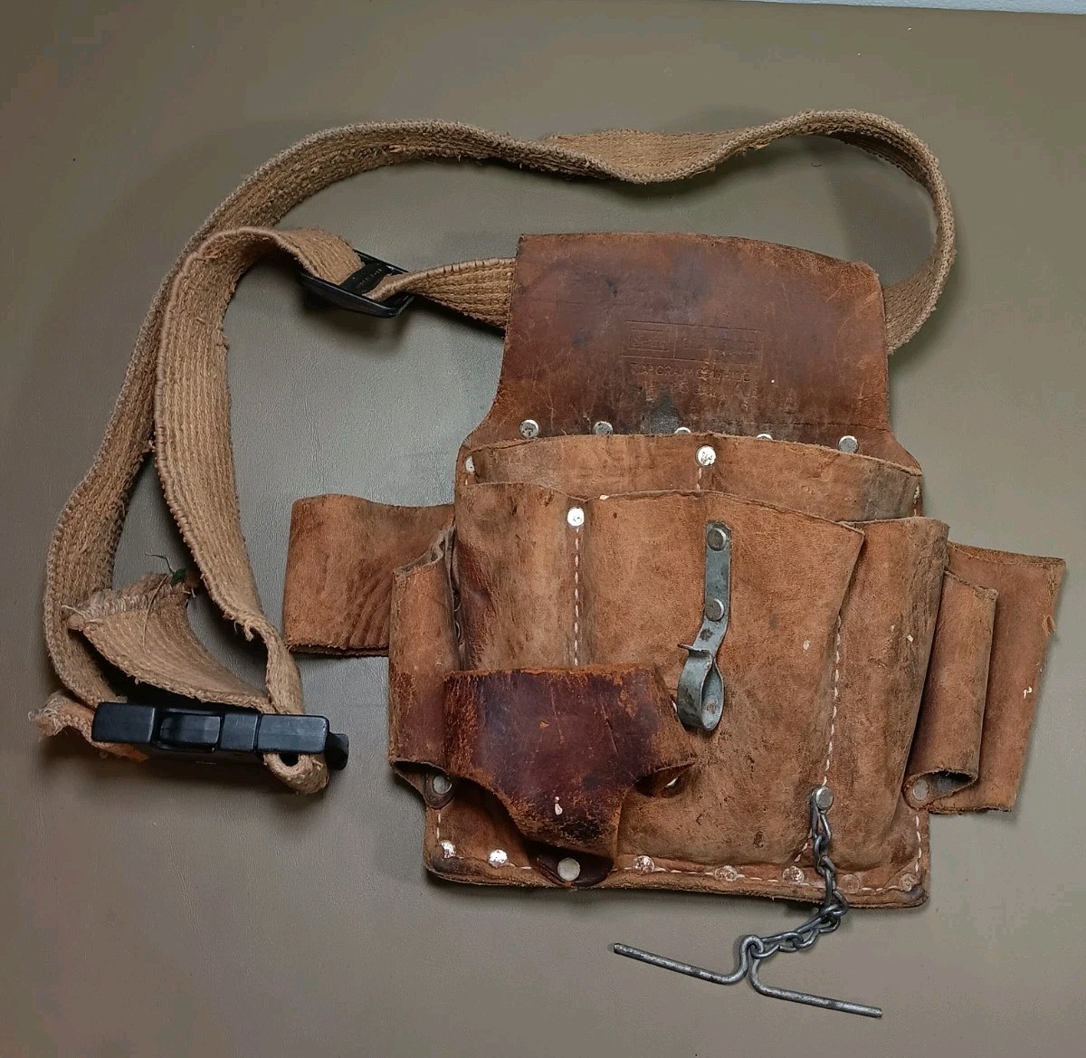 Vintage Sears Craftsman Leather Tool Belt Pouch Pre-Owned