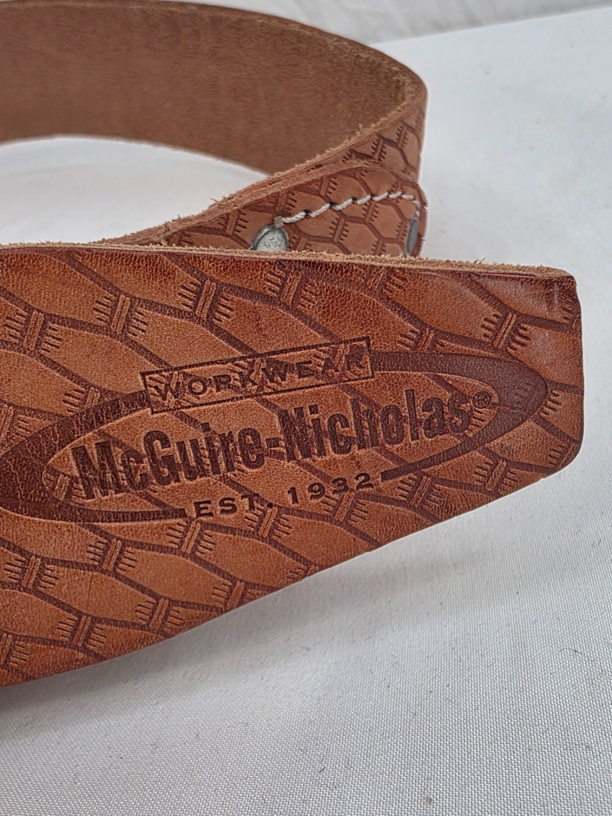 McGuire-Nicholas Workwear 2″ Saddle Leather Brown Tool Belt Adult 29″-46″