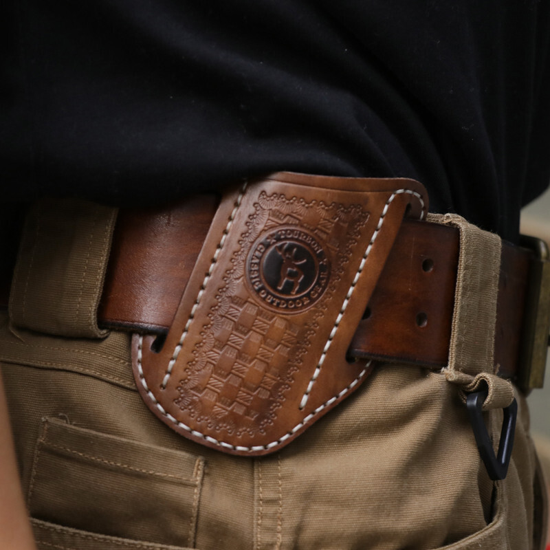 TOURBON Leather Tool Belt Sheath Folding Knife Pocket Carry Gift-Specialoffer