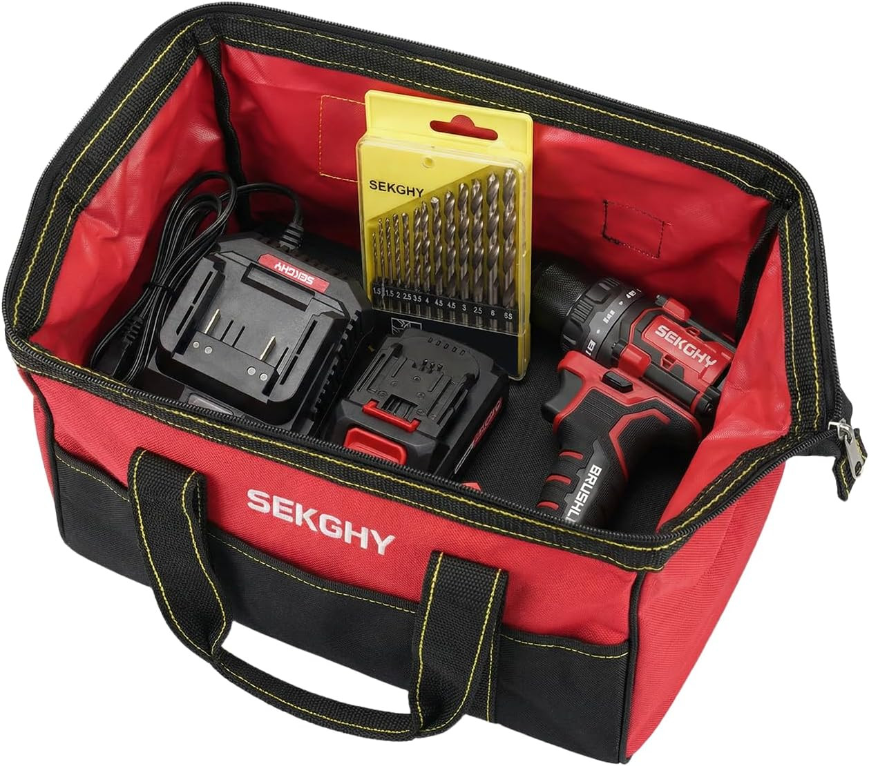 13-Inch Tool Bag Power Drill Drivers Storage Bag,Waterproof Hard Bottom, Heavy D