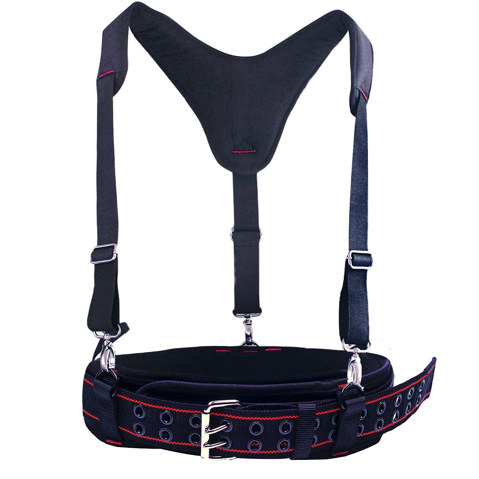 3 Inch Padded Tool Belt Heavy Duty Work Carpenter Utility Pouch Strap Red