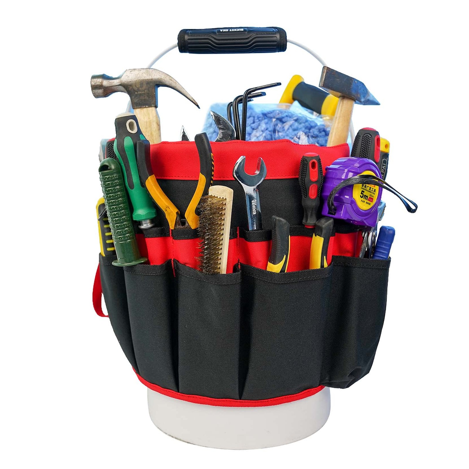 Bucket Tool Organizer 35 Pockets Fits 5 Gallon Buckets Garden Carpenter