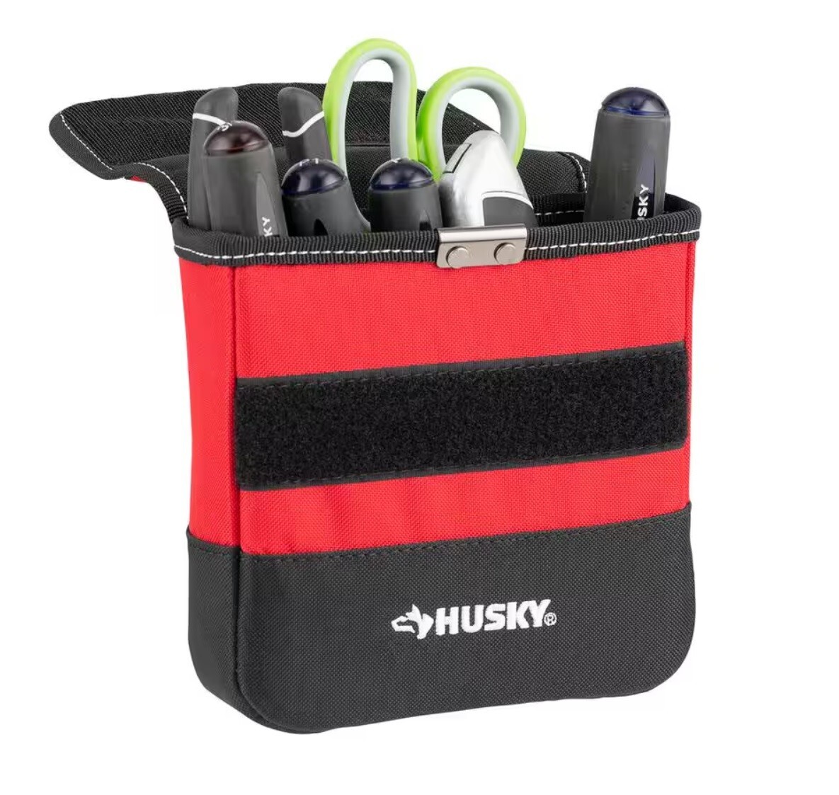 HUSKY 7 Inch Heavy Duty Tool Hardware Storage Pouch Belt Clip D Ring NEW