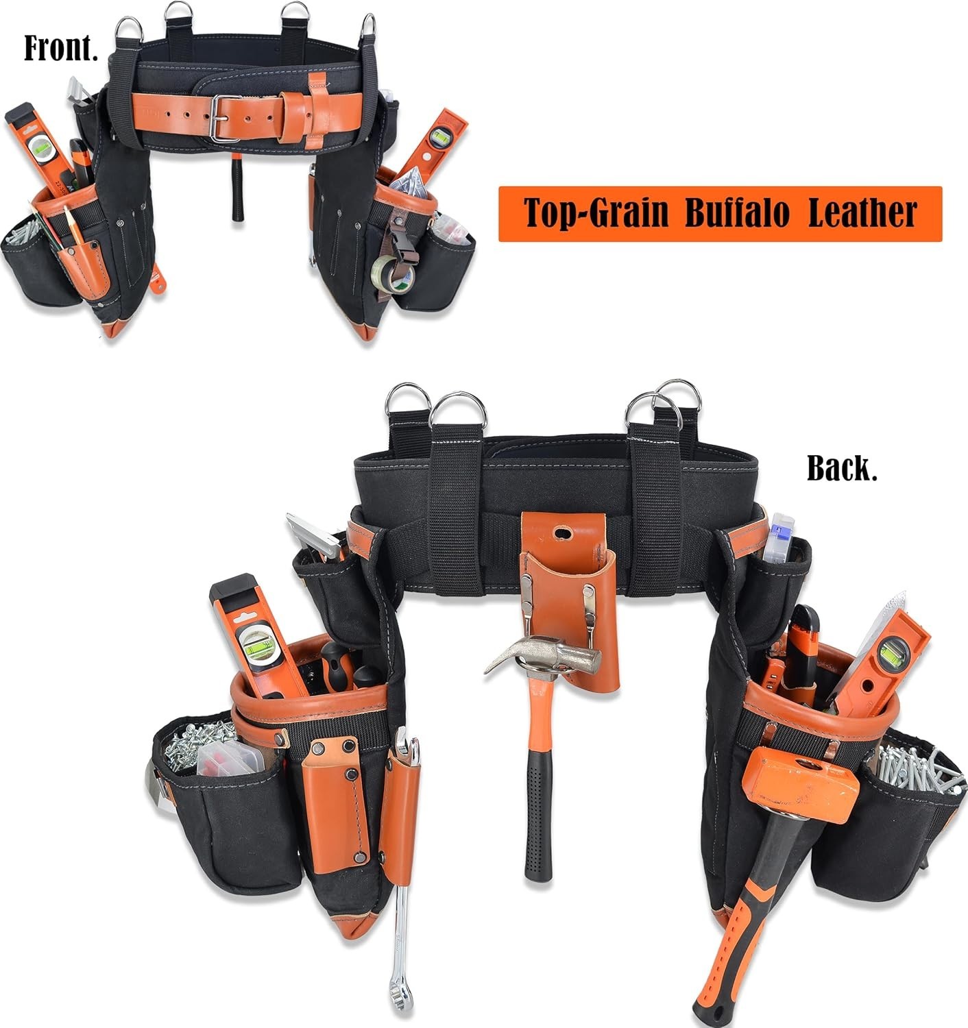 WELKINLAND 22-Pocket Buffalo Leather Tool Belt Bags *NEW*