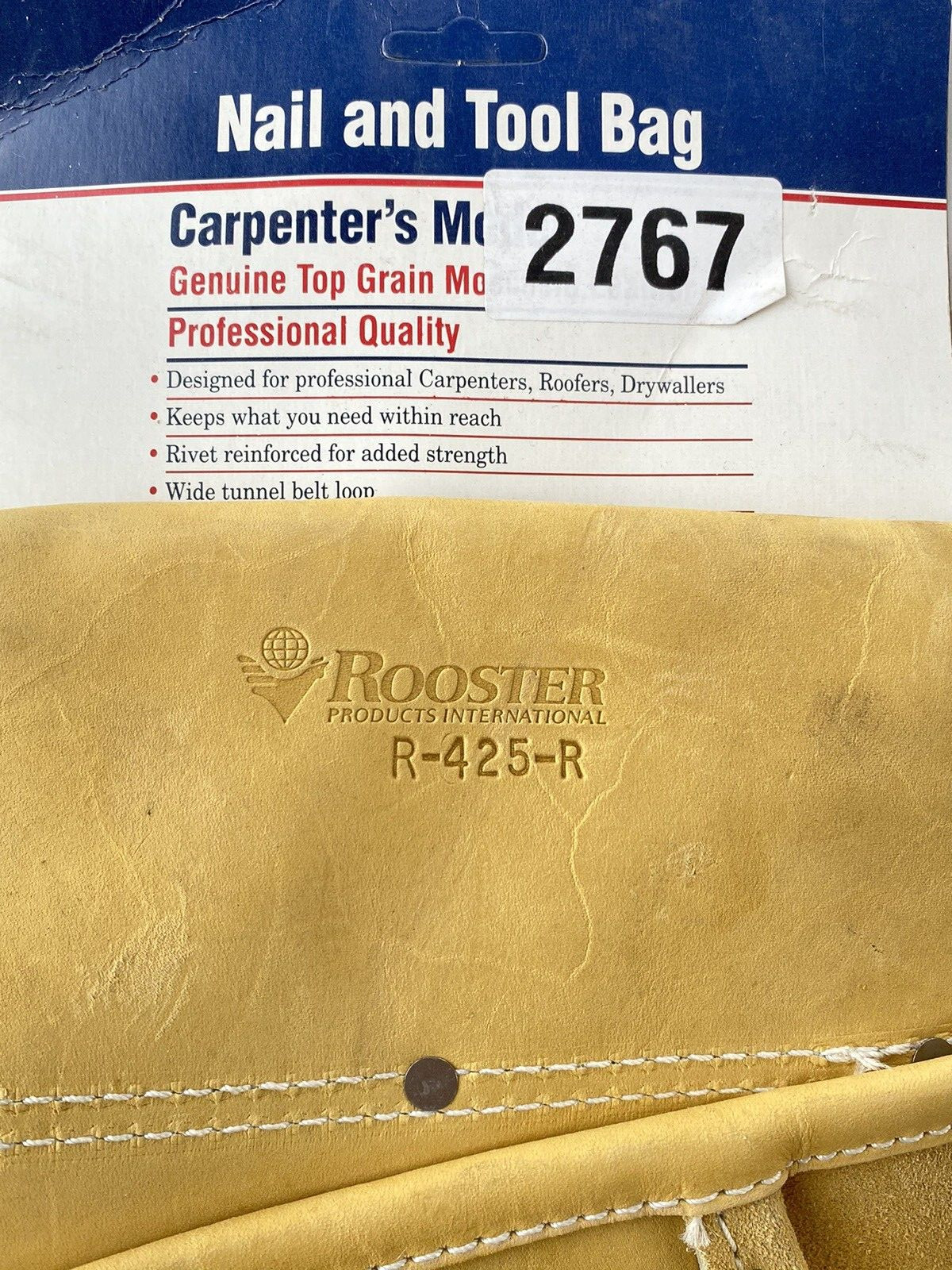 Leather / Suede Tool Belt Rooster Products Carpenter Tool Pouch R-425-R NEW