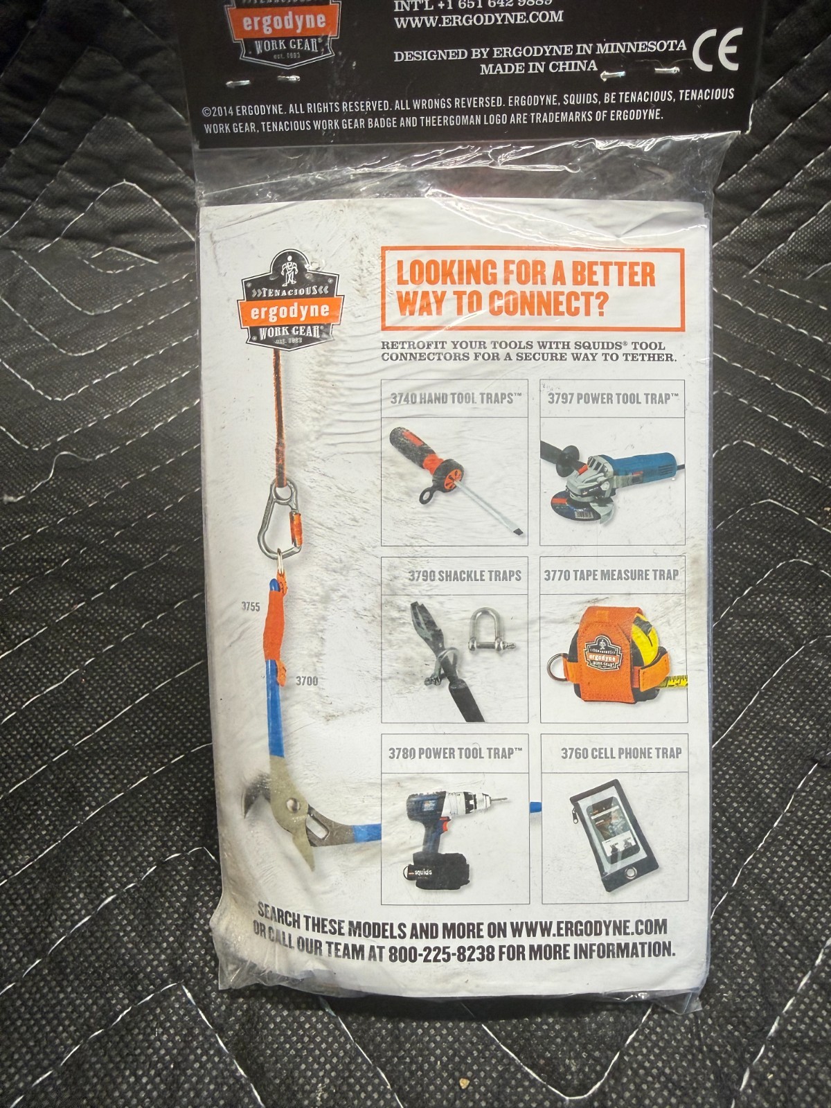 Ergodyne Squids 3700 3.5In Black Web Tool Tail – 2Lb