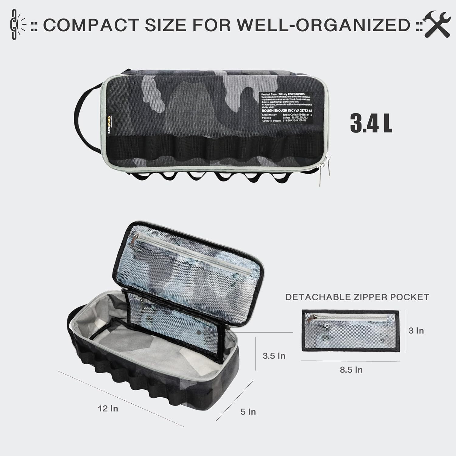 Rough Enough EDC Tool Bag Organizer with Handle – Portable & Durable