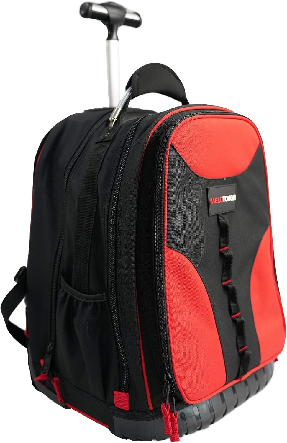 Multi-Functional Tool Backpack with Wheels & Laptop Compartment – Red & Black
