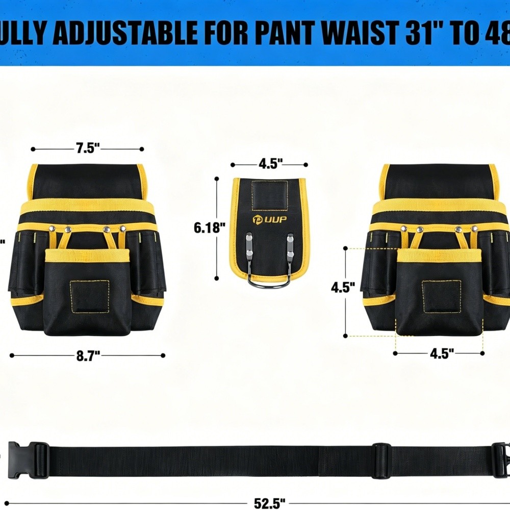 Magnetic Tool Belt for Men, 26 Pockets Heavy Duty Tool Pouch, Magnet Holster Nai