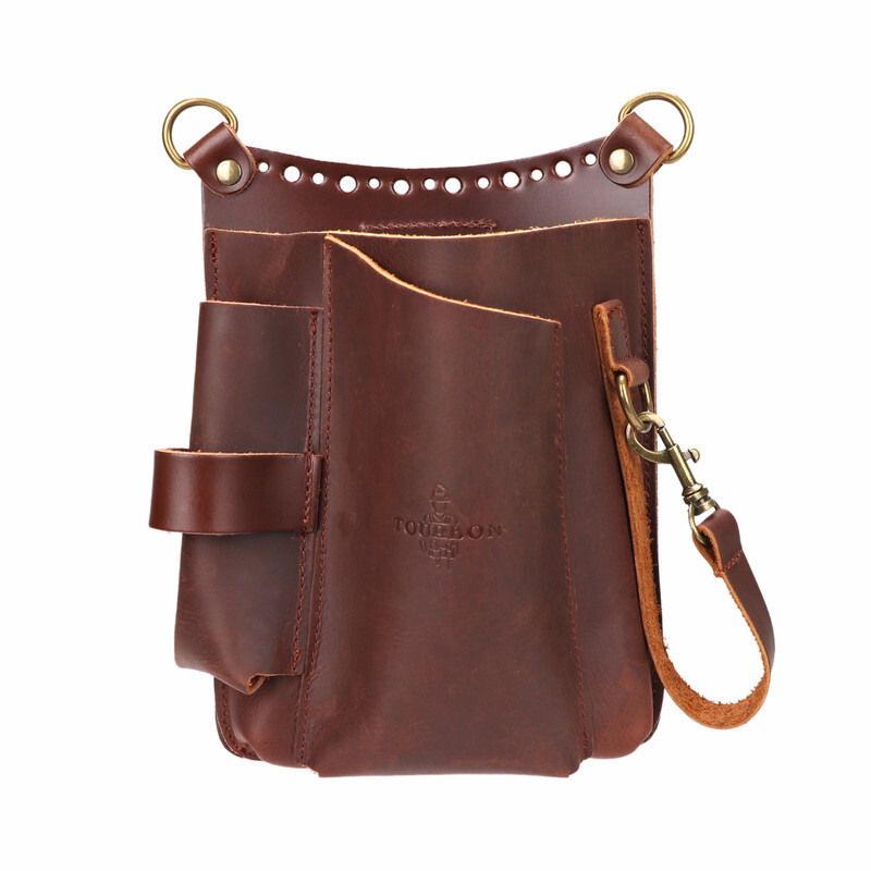 TOURBON 6-in-1 Leather Garden Tools Storage Belt Pouch Utility Shoulder Bag Gift