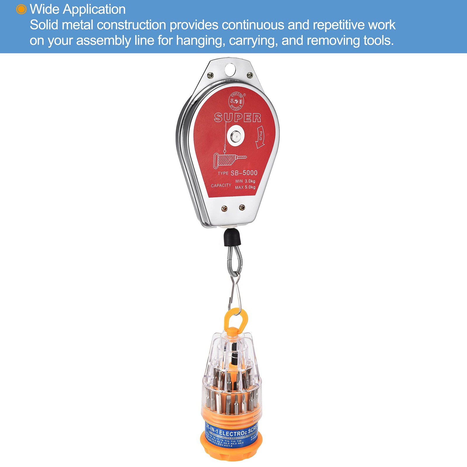 Retractable Spring Balancer Tool Holder Hanging Equipment 6.6-11lbs (3-5kg) R…