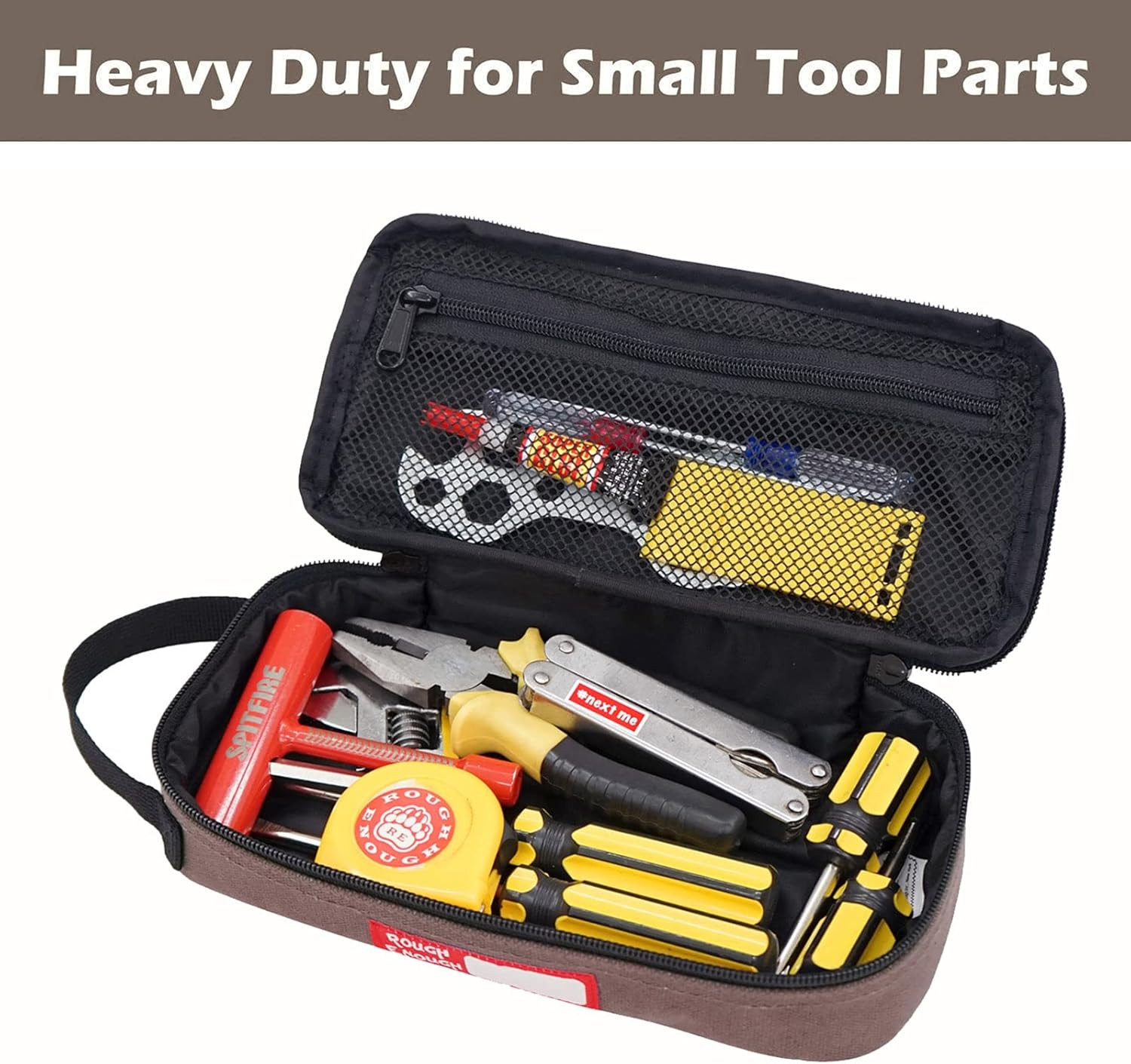 Compact Zipper Tool Bag Pouch with Handle for Easy Carrying – Rough Enough