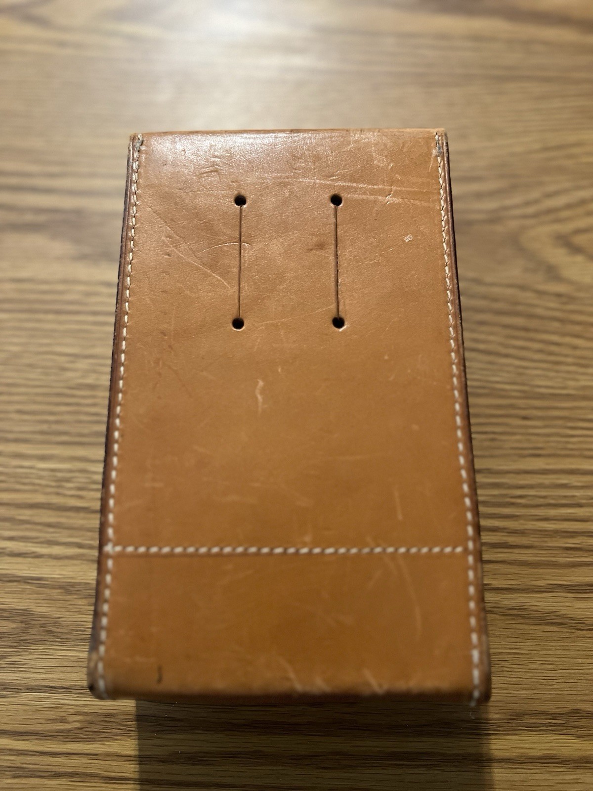 Vintage Brown Leather Tool Pouch w/ Belt Loop, Flap Snap Closure Holster