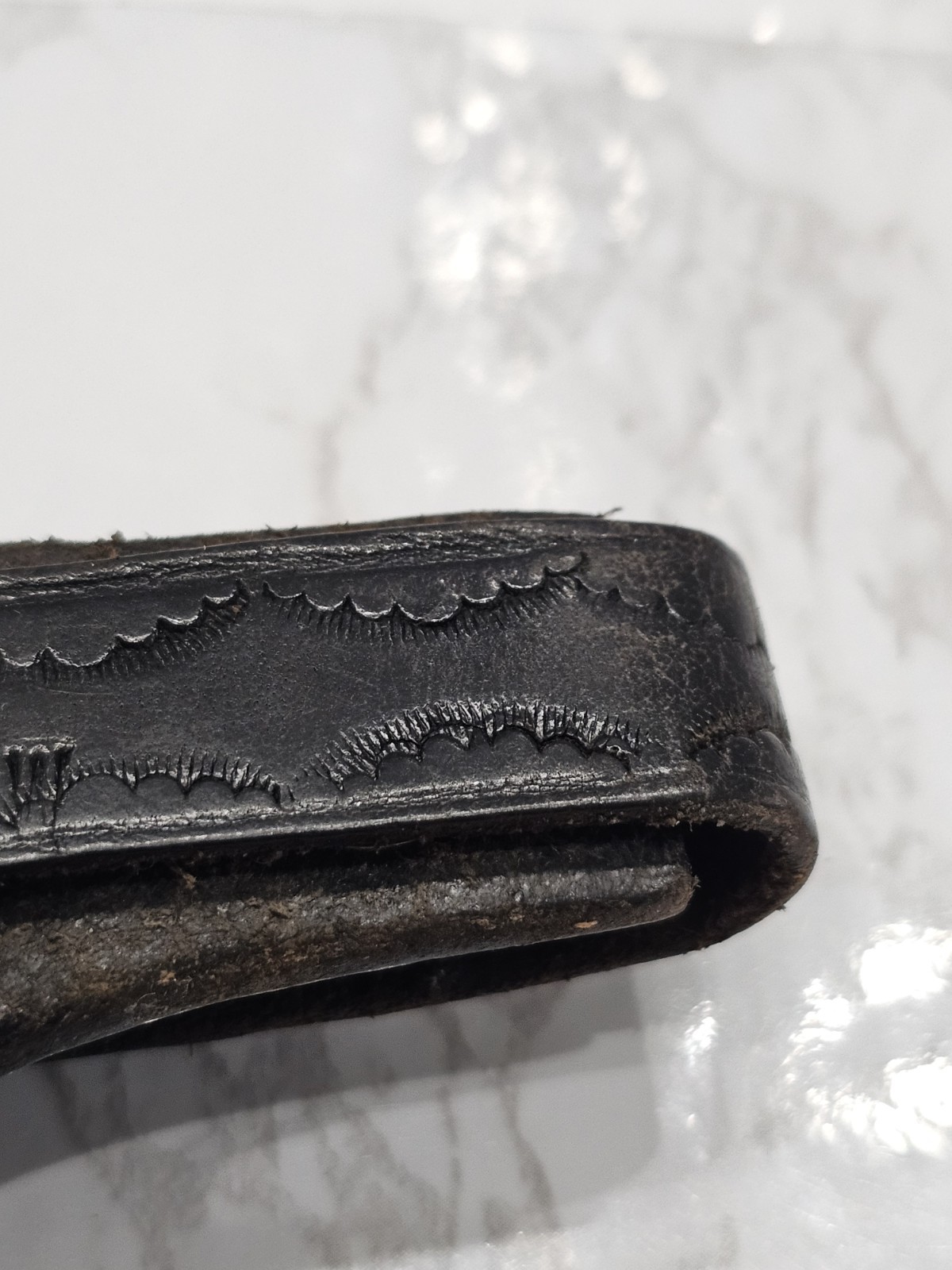 Vintage Tool Holster Leather Metal Hook Button For Belt Holster Pattern Key Ring
