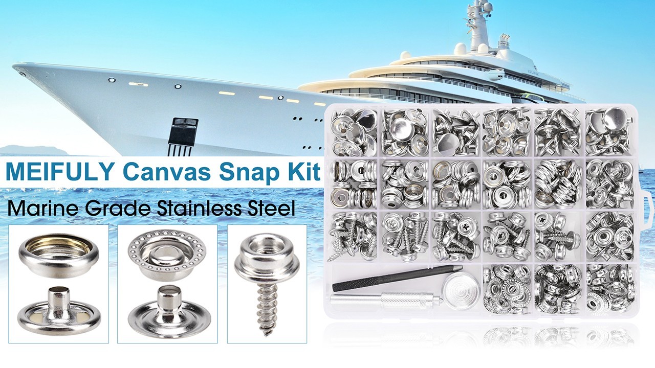 323-Piece Canvas Snap Kit – Marine Grade Stainless Steel, DIY Cover Tools, Punch