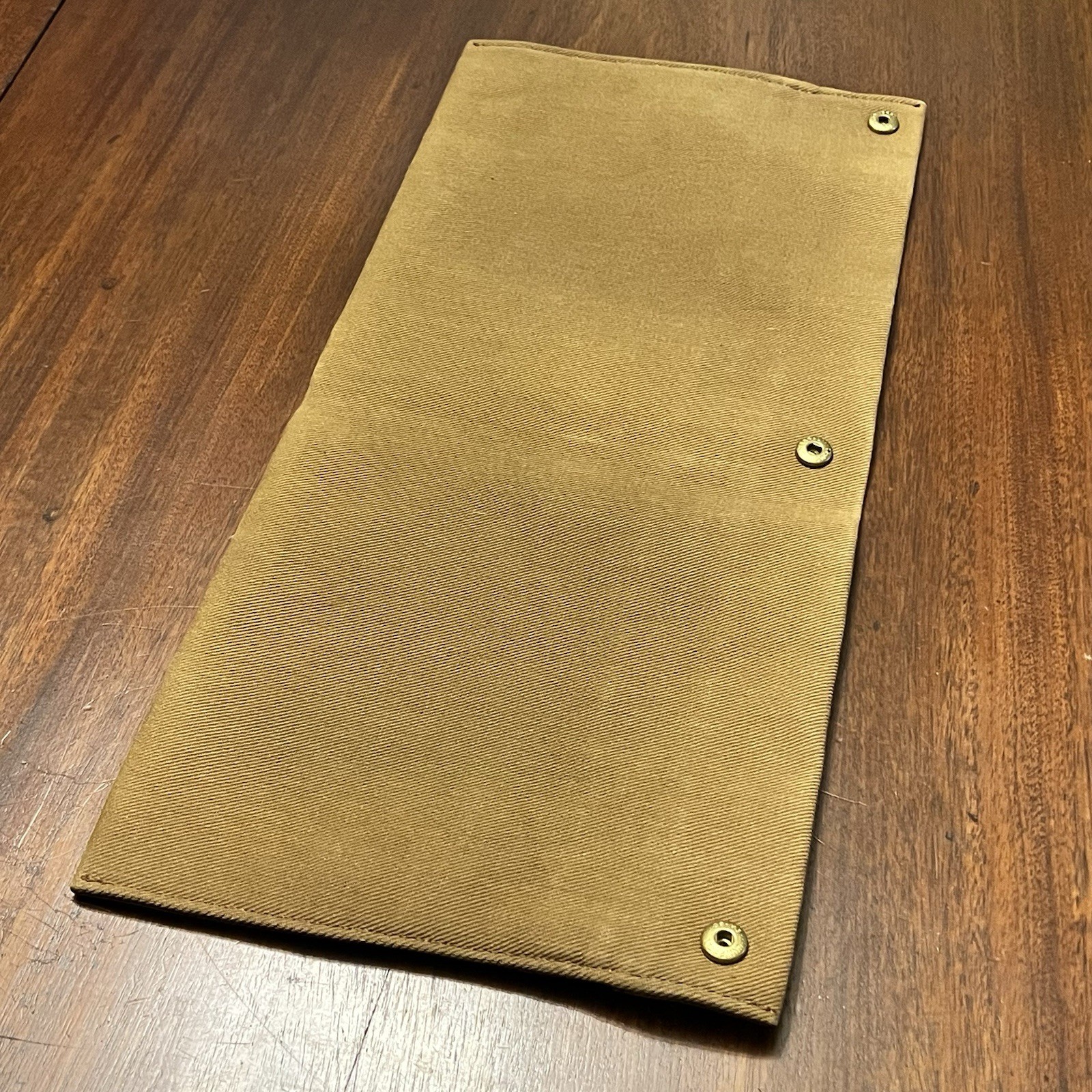 Brooks Brothers Heavy Duty Tan Canvas Pouch with Snap-on Buttons
