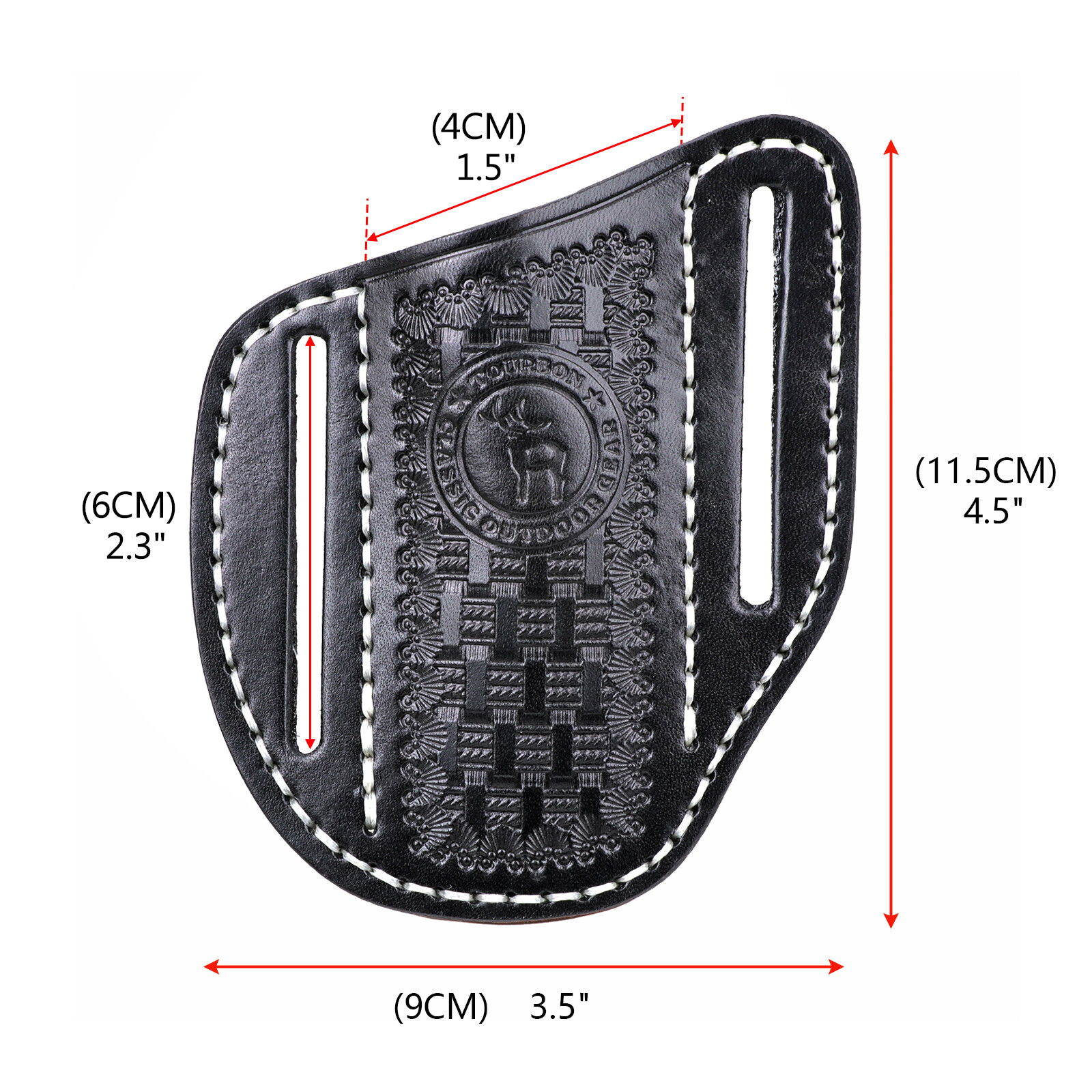 TOURBON Folding Pocket Knife Belt Holster Tool Carry Sheath Cover Gift Black US
