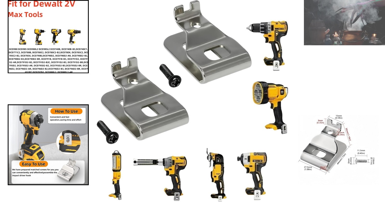 Durable 304 Stainless Steel Belt Clips for Secure DeWALT Tool Replacement