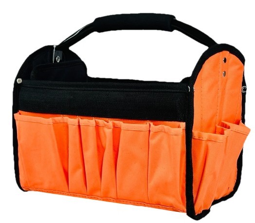 Tortelli 12.5 inch Collapsible Tool Tote Bag – Orange & Black – NEW
