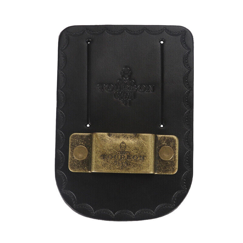 TOURBON Leather Tape Measure Holster Tool Holder Metal Clip for 2″ Belt in Black