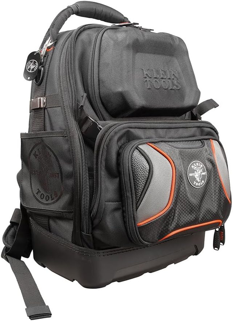 Pro Electrician Tool Backpack with 48 Pockets & 7-in-1 Socket Set