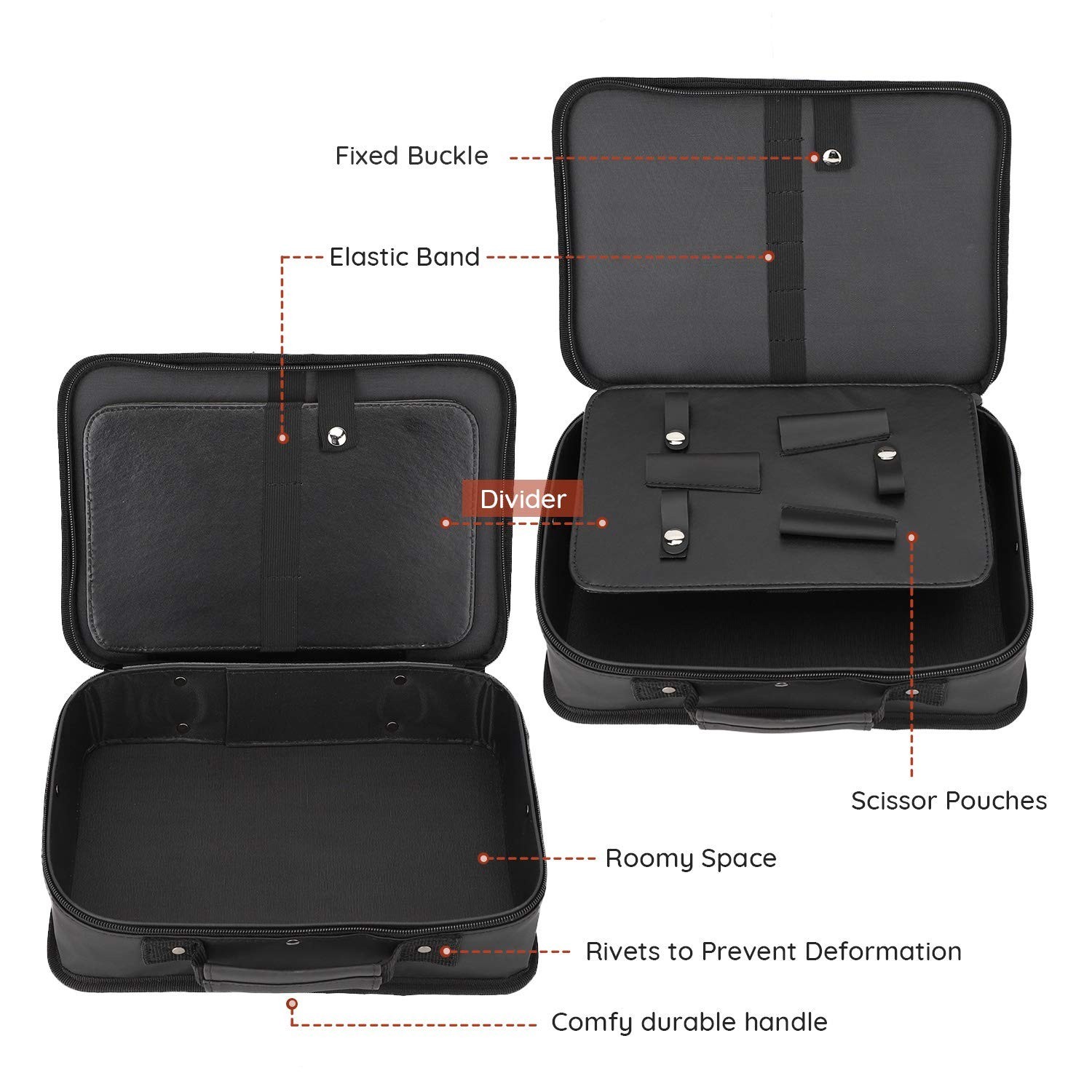 Chic Barber Carrying Case: 11.8×8.5in Travel Tool Organizer for Styling Tools