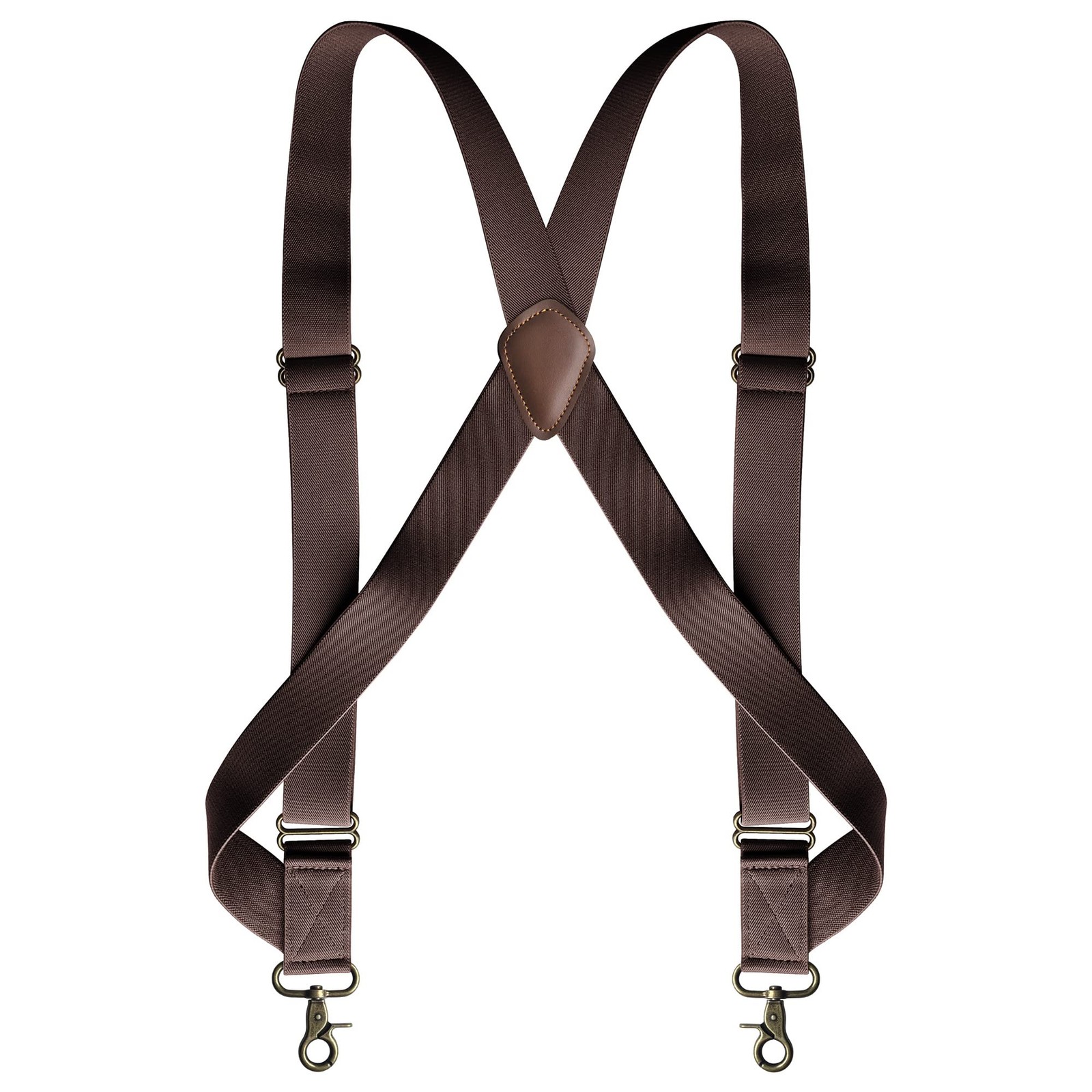 LazarsSpace Under Clothing Suspenders for Large, 2 Hooks 1.5 Inches, Brown
