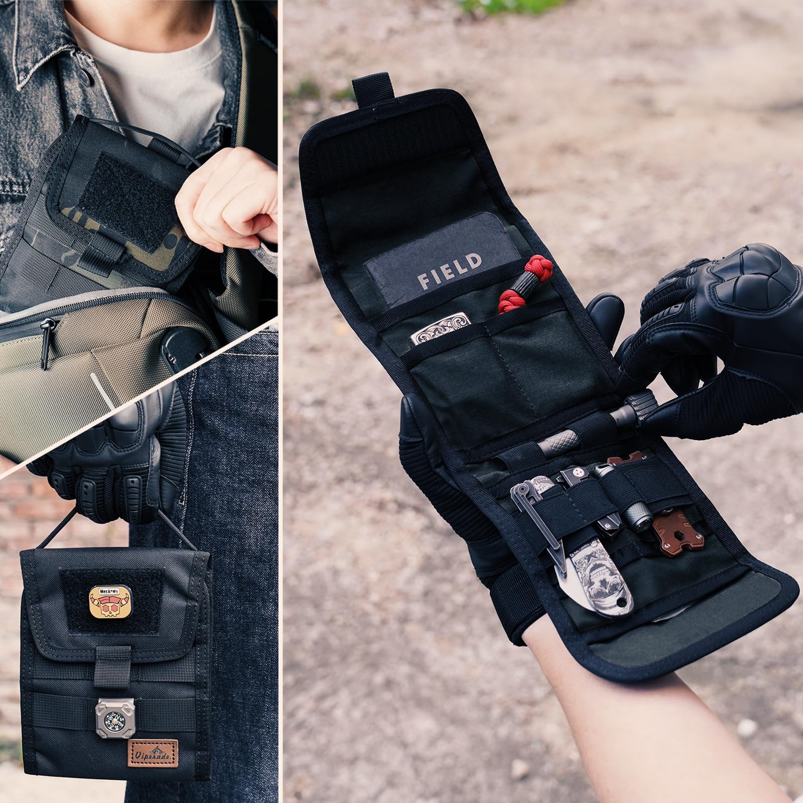 Ve12 Folding Edc Organizer Pouch Molle Tool Bag Trifold Tool Pouch Utility Edc P